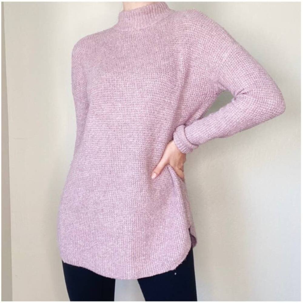 American Eagle Waffle Knit Sweater Oversized Dusty Rose Pink Size Small